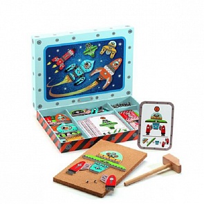 Конструктор – Космодром с молоточком и гвоздиками (Djeco, 06642k)